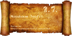 Nussbaum Teofil névjegykártya